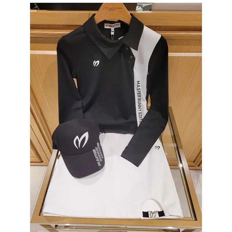 Badminton Korea - 韓国製本格ゴルフ長袖女性用ゴルフウェア 2026年春・秋新作 ゴルフTシャツ 速乾性スポーツトップ 女性用ゴルフウェア