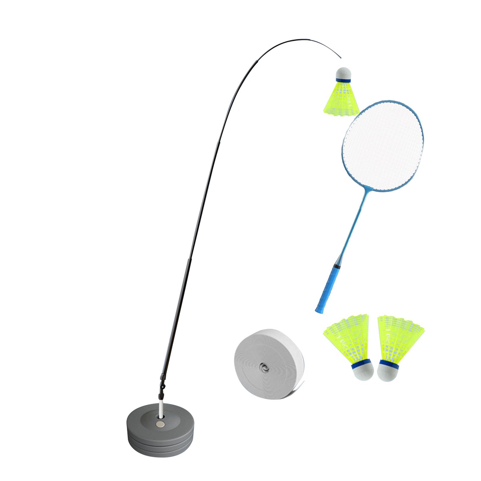 Badminton Talk - セルフ練習補助具 シングルバドミントントレーニングデバイス 調節可能な自習用バドミントンラケット 180度回転式 裏庭用