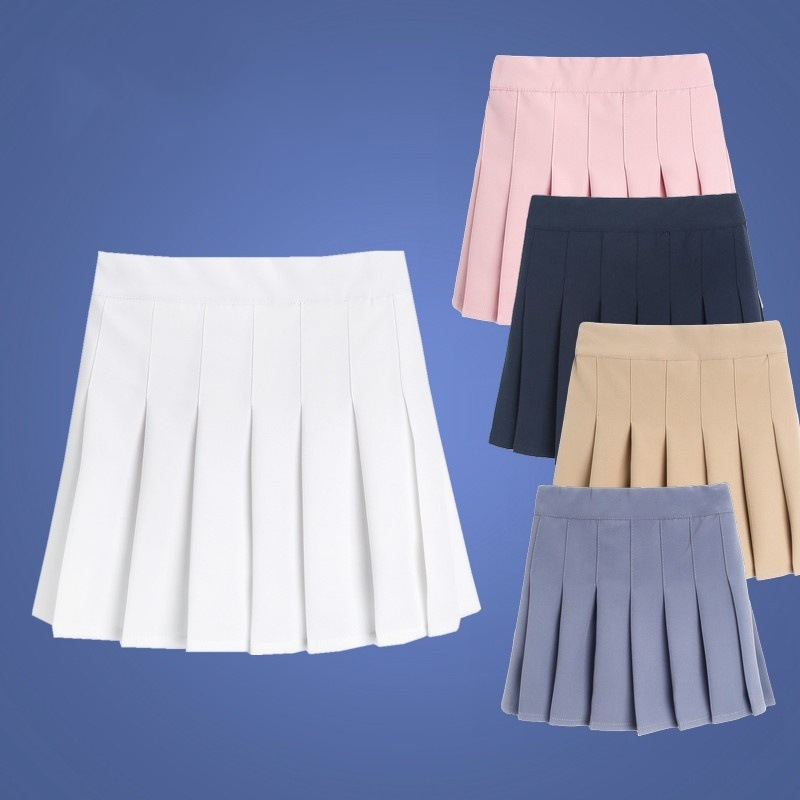 Badminton Korea - 女の子用ショートスカート 夏用 女の子用万能オールシーズンプリーツスカート パフォーマンススカート 韓国テニスショートスカート 学生制服スカート