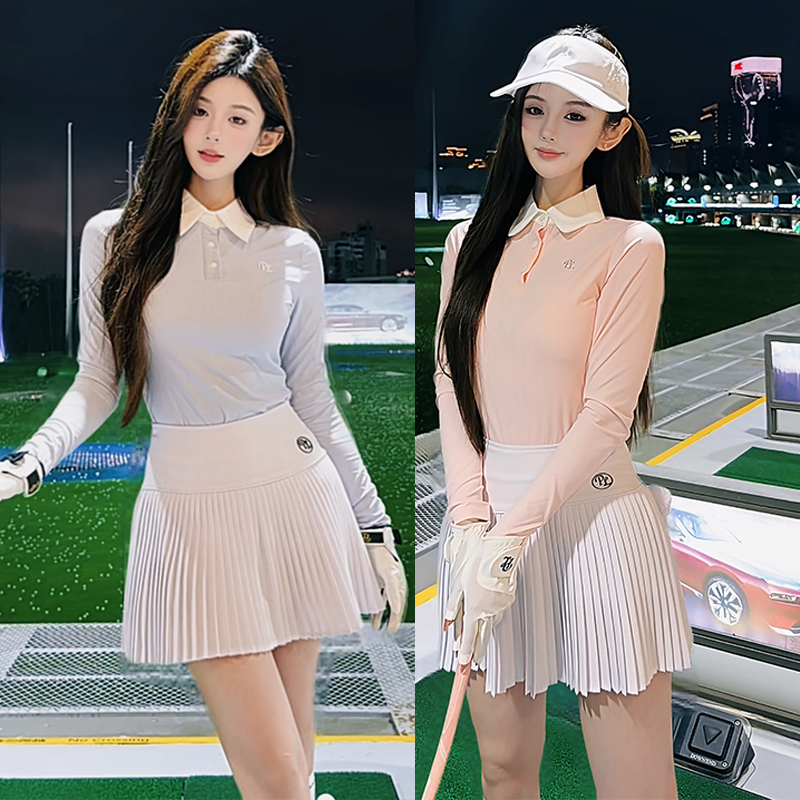 PL 春秋韓国ゴルフ服女性新しいゴルフポロシャツ長袖通気性ト - Badminton Korea のレビューと価格